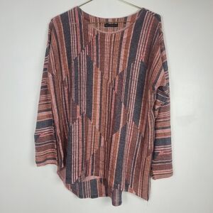 Nally & Millie USA Striped Pullover Scoop Neck Tunic Sweater M